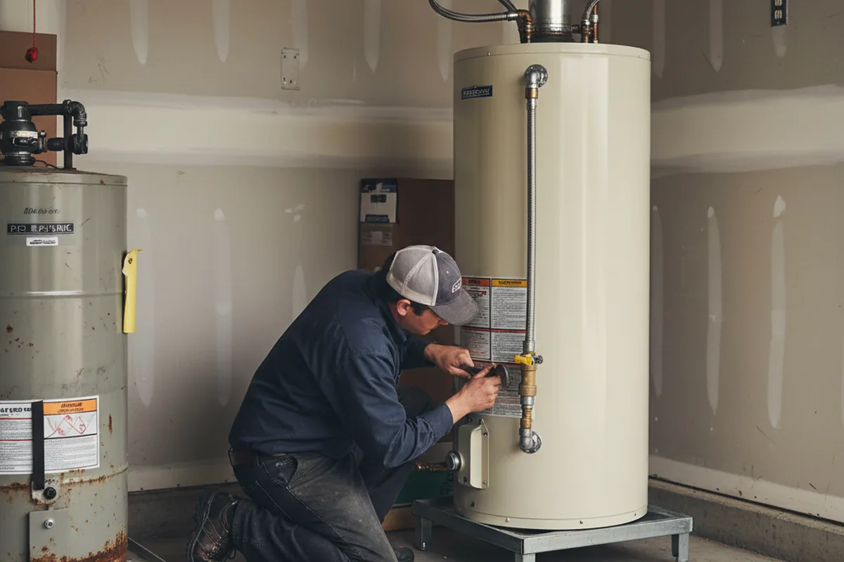 Water heater and shutoff valve replacement in Williams Bay